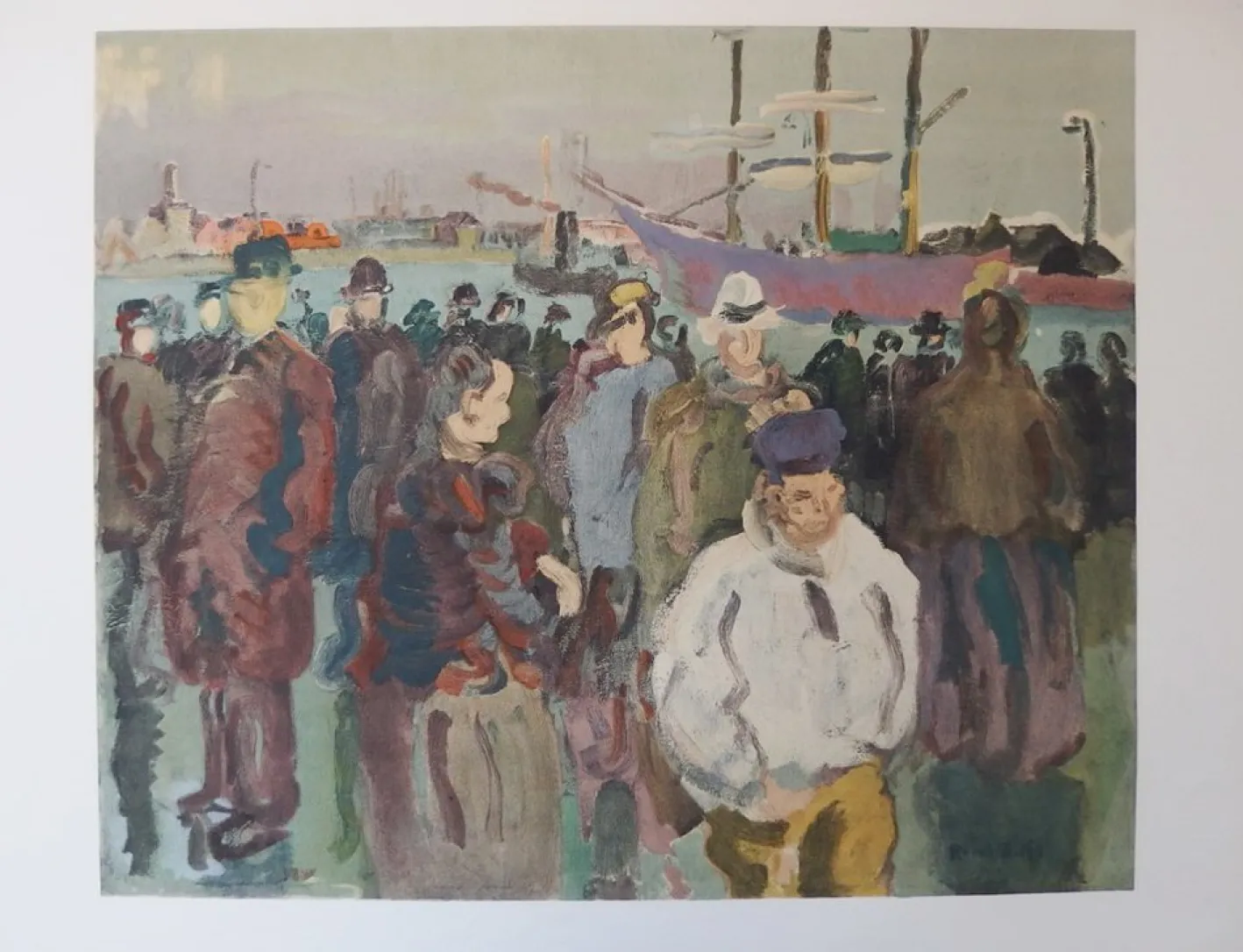 Raoul Dufy, Dock in Rouen, Lithographie