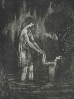 Raphael Drouart, The Shandy Bath, Original Radierung, frühes 20. Jh