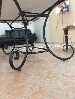 Rechteckiger Saphir Marmor Mosaik Tisch von Egram