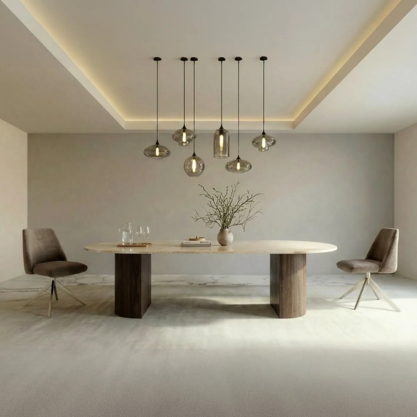 Refleko Crema Marmor Esstisch von Stone Valley