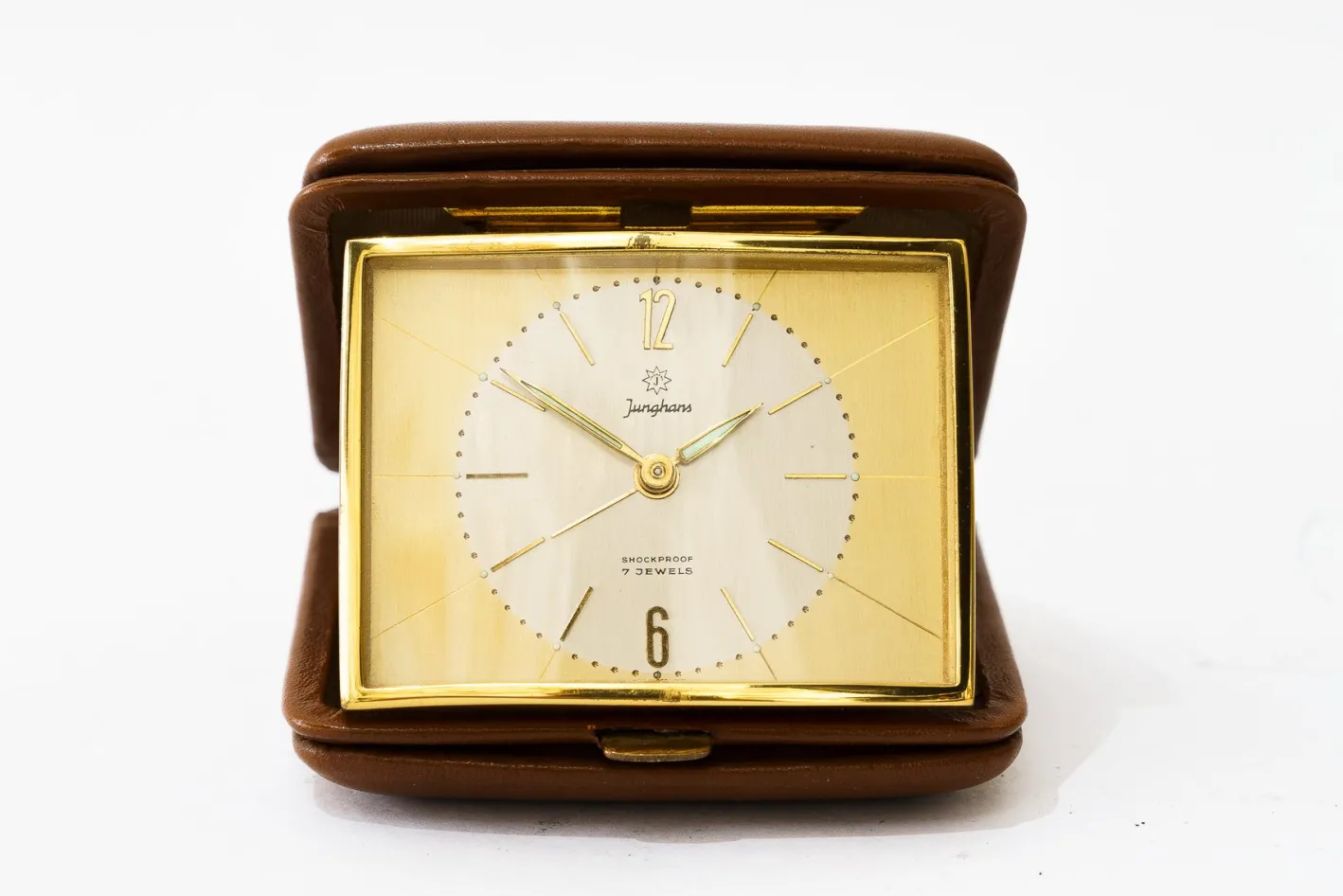 Reisewecker aus Leder von Junghans, 1960er