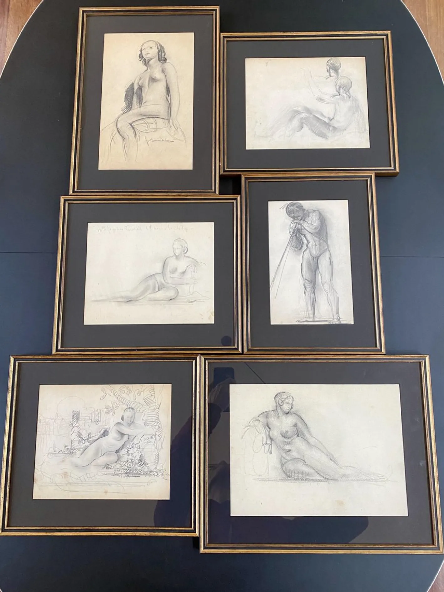 Reposing Akt und Baum von Guillaume Dulac, 1920er
