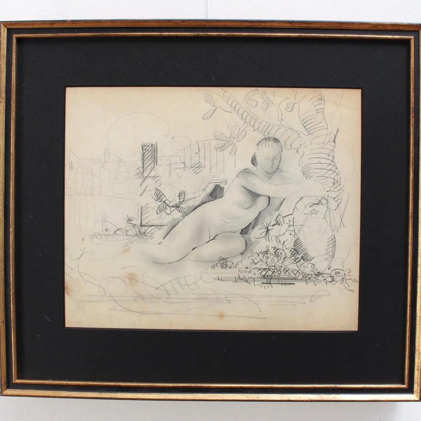 Reposing Akt und Baum von Guillaume Dulac, 1920er