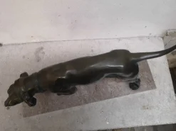 Rochard, Weimaraner Hund, 1950er, Bronze & Marmor