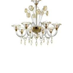 Romantisch Murano Glas Kronleuchter mit Floralen Akzenten von Simoeng für Simoeng