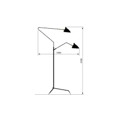 3 Rotating Arms Stehlampe von Serge Mouille