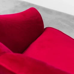 Rotes 3-Sitzer Sofa aus Samt, 1950er
