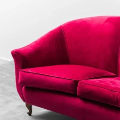 Rotes 3-Sitzer Sofa aus Samt, 1950er