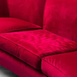 Rotes 3-Sitzer Sofa aus Samt, 1950er