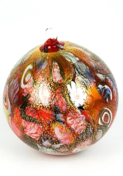 Rote und goldene Weihnachtskugel von Made Murano Glas
