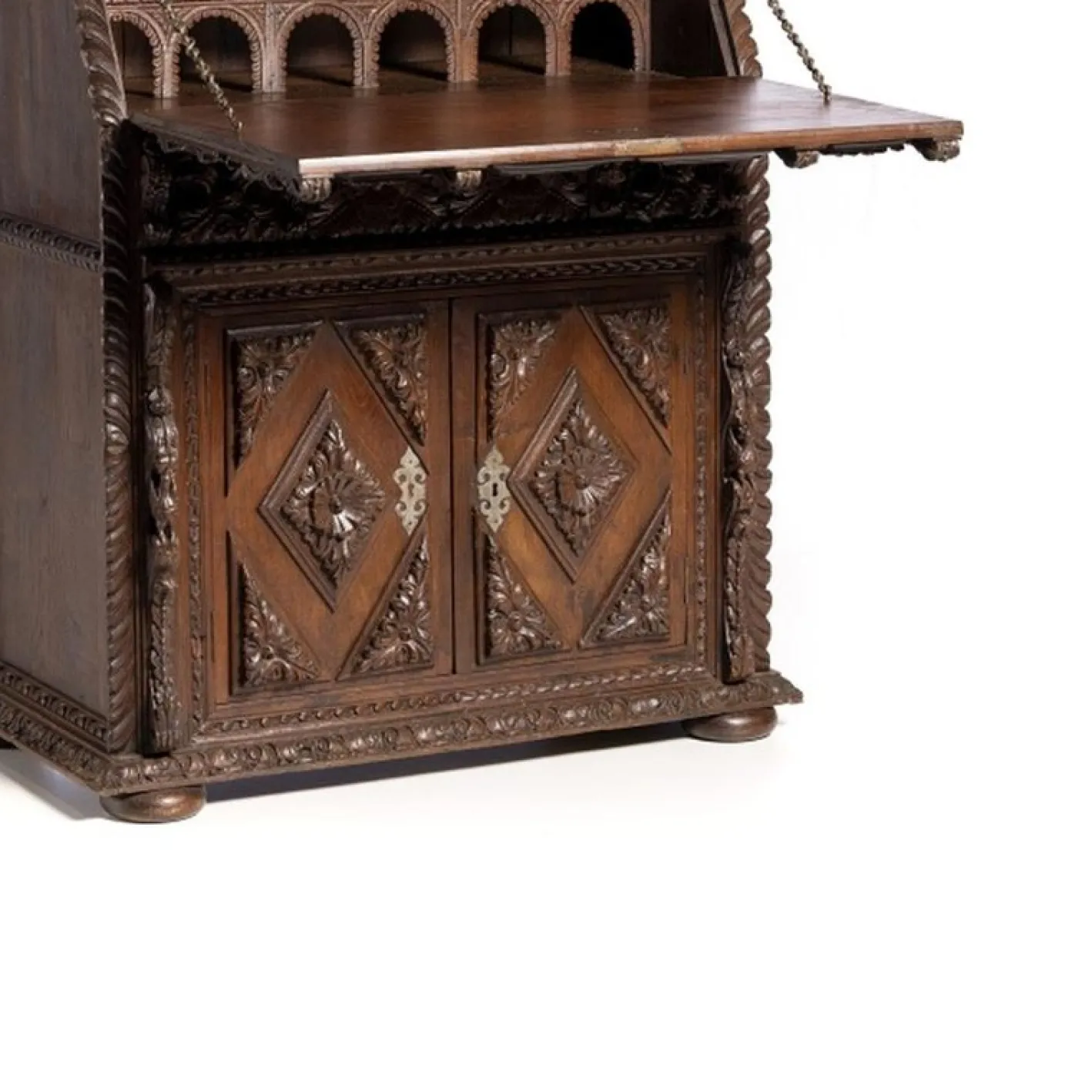 Rustikaler Schreibtisch mit Nische, 19. Jh
