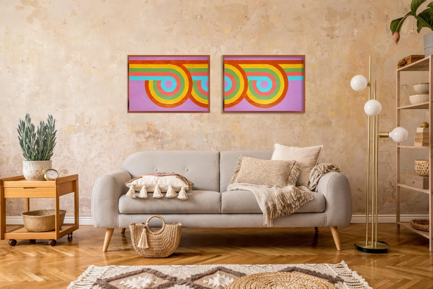 Ryan Rivadeneyra, Triple Loop Pattern, 2026, Acryl auf Aquarellpapier