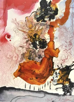 Salvador Dalí, Corpse in the Tomb of Elisha, 1964, Lithographie