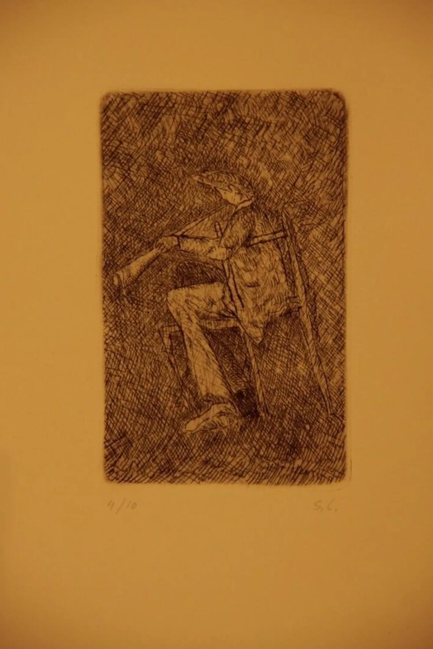 Sandro Chia, Tür links, 1960er, Radierung