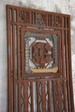 Schmiedeeiserne Eingangstür aus Metall & Bronze von Charles Piguet Lyon, 1919
