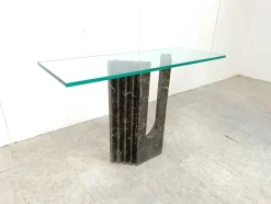 Schwarze Marmorkonsole von Cattelan, Italien, 1970er