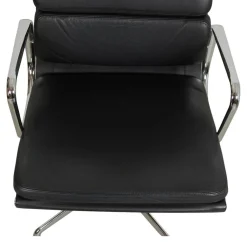 Schwarzer EA-208 Softpad Ledersessel von Charles Eames für Vitra, 2000er