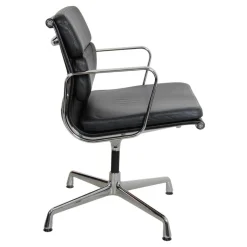 Schwarzer EA-208 Softpad Ledersessel von Charles Eames für Vitra, 2000er