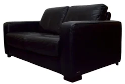 Schwarzes 2-Sitzer Ledersofa, 20. Jh. von Natuzzi