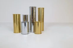 Schwedische Moderne Kerzenständer aus Messing & Stahl von Staffan Englesson, 1970er, 6er Set