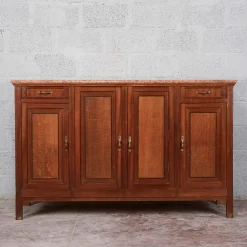 Sideboard mit 4 Türen, 2 Schubladen und Marmorplatte