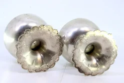 Silberne Champagner Gläser mit Reliefs und Muscheln, 2er Set