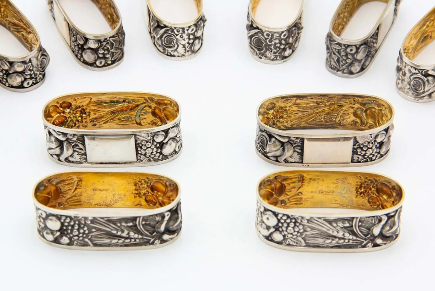 Silberne Serviettenringe, 12er Set
