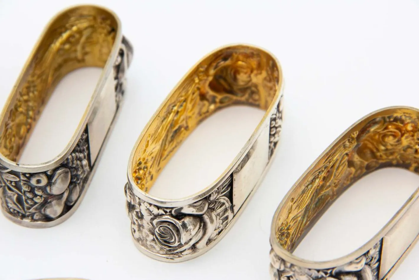 Silberne Serviettenringe, 12er Set