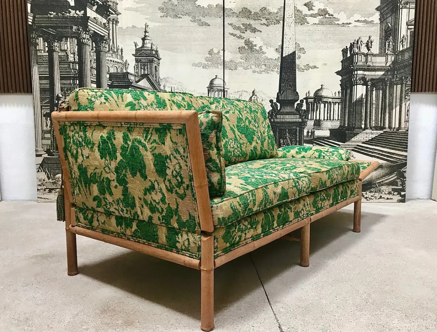 2-Sitzer Schlafsofa aus Bambus, 1960er