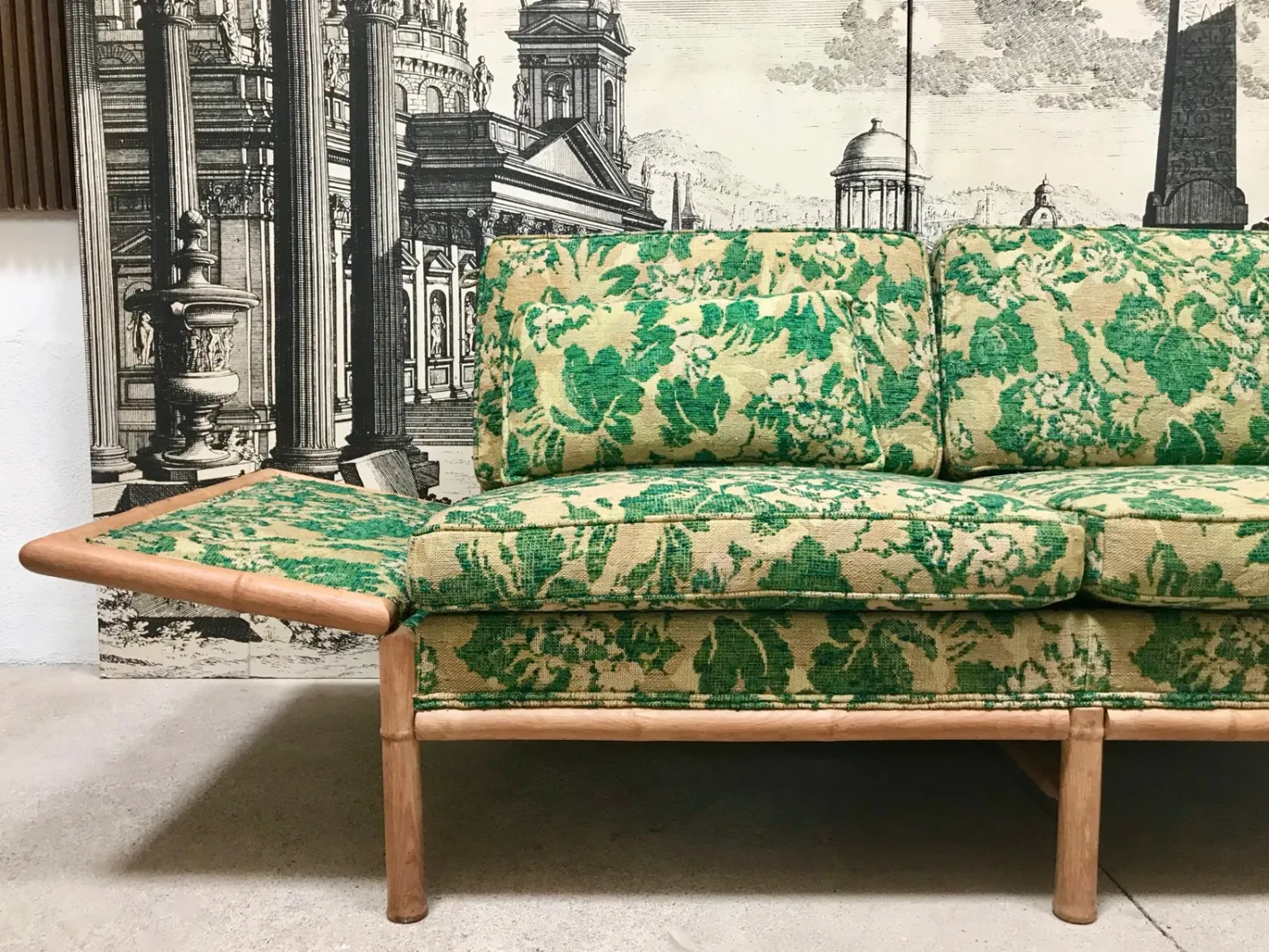 2-Sitzer Schlafsofa aus Bambus, 1960er