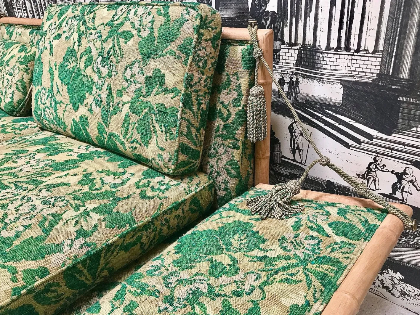2-Sitzer Schlafsofa aus Bambus, 1960er