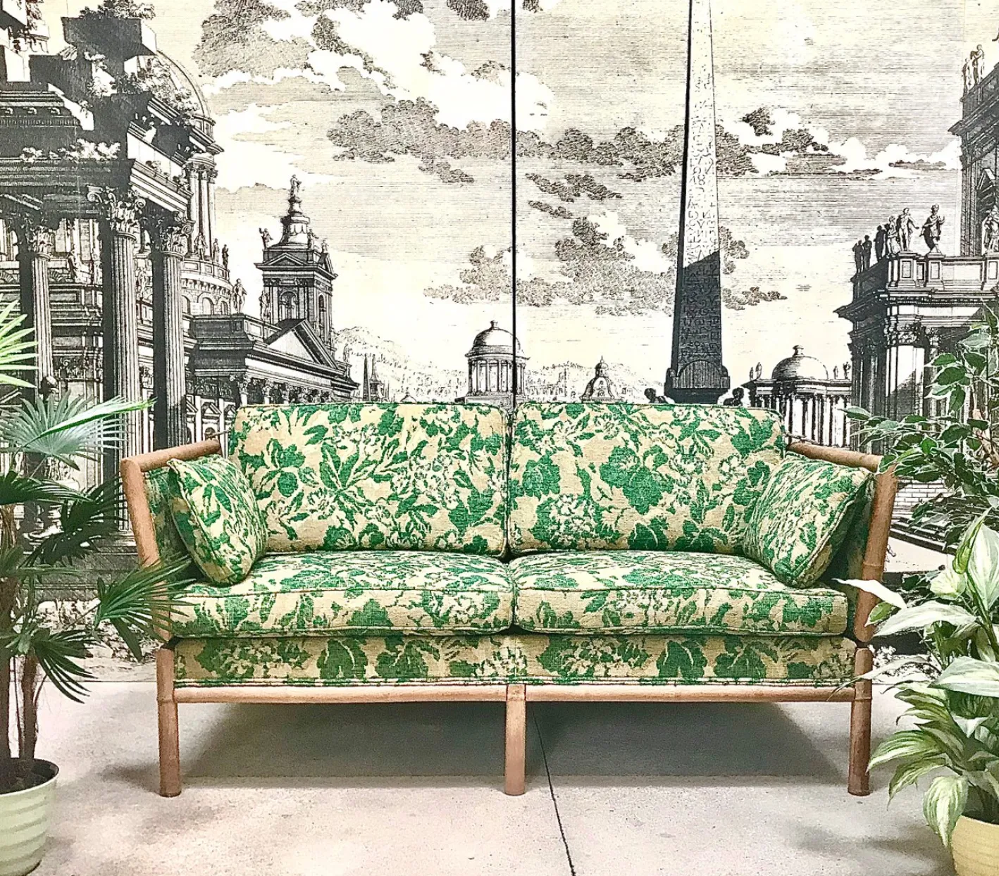 2-Sitzer Schlafsofa aus Bambus, 1960er