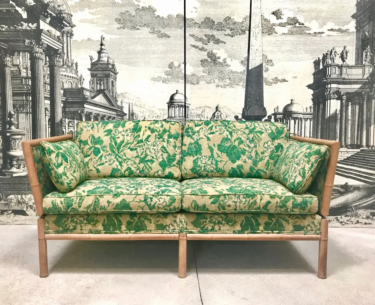 2-Sitzer Schlafsofa aus Bambus, 1960er