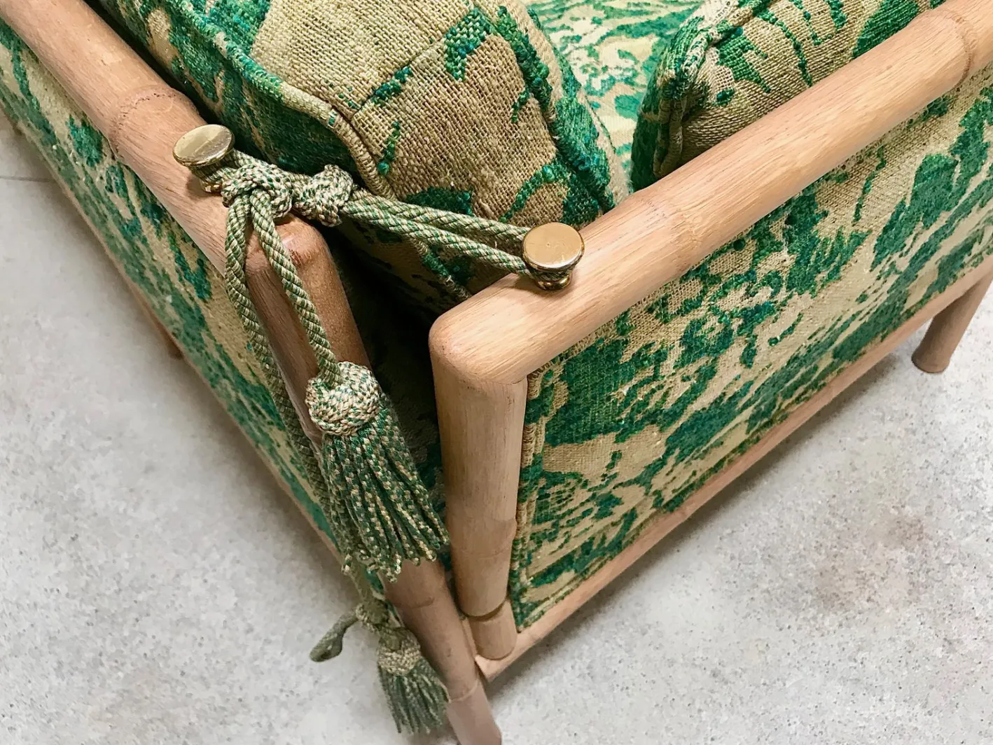 2-Sitzer Schlafsofa aus Bambus, 1960er
