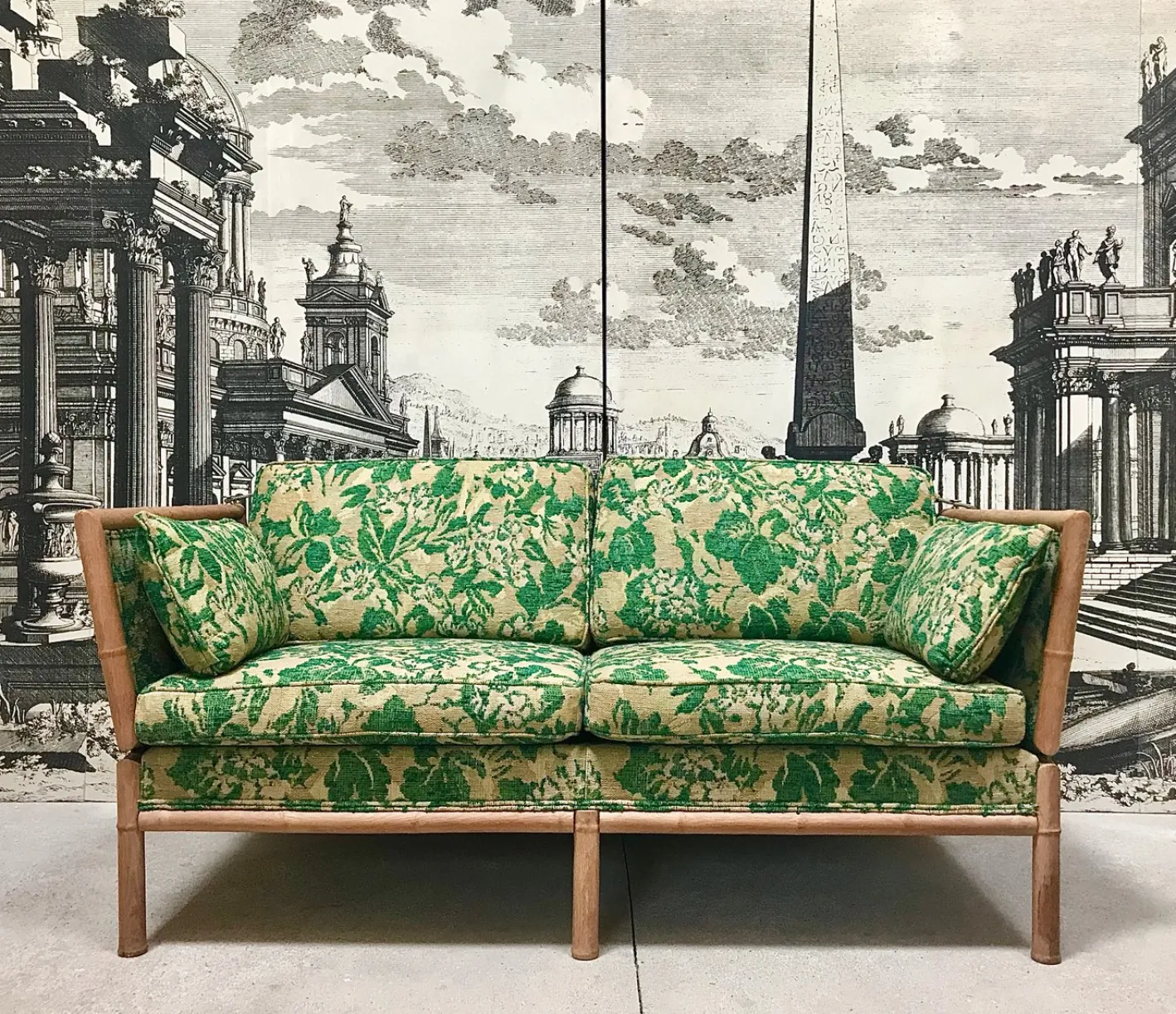 2-Sitzer Schlafsofa aus Bambus, 1960er