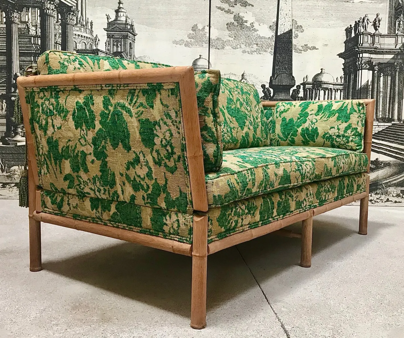 2-Sitzer Schlafsofa aus Bambus, 1960er