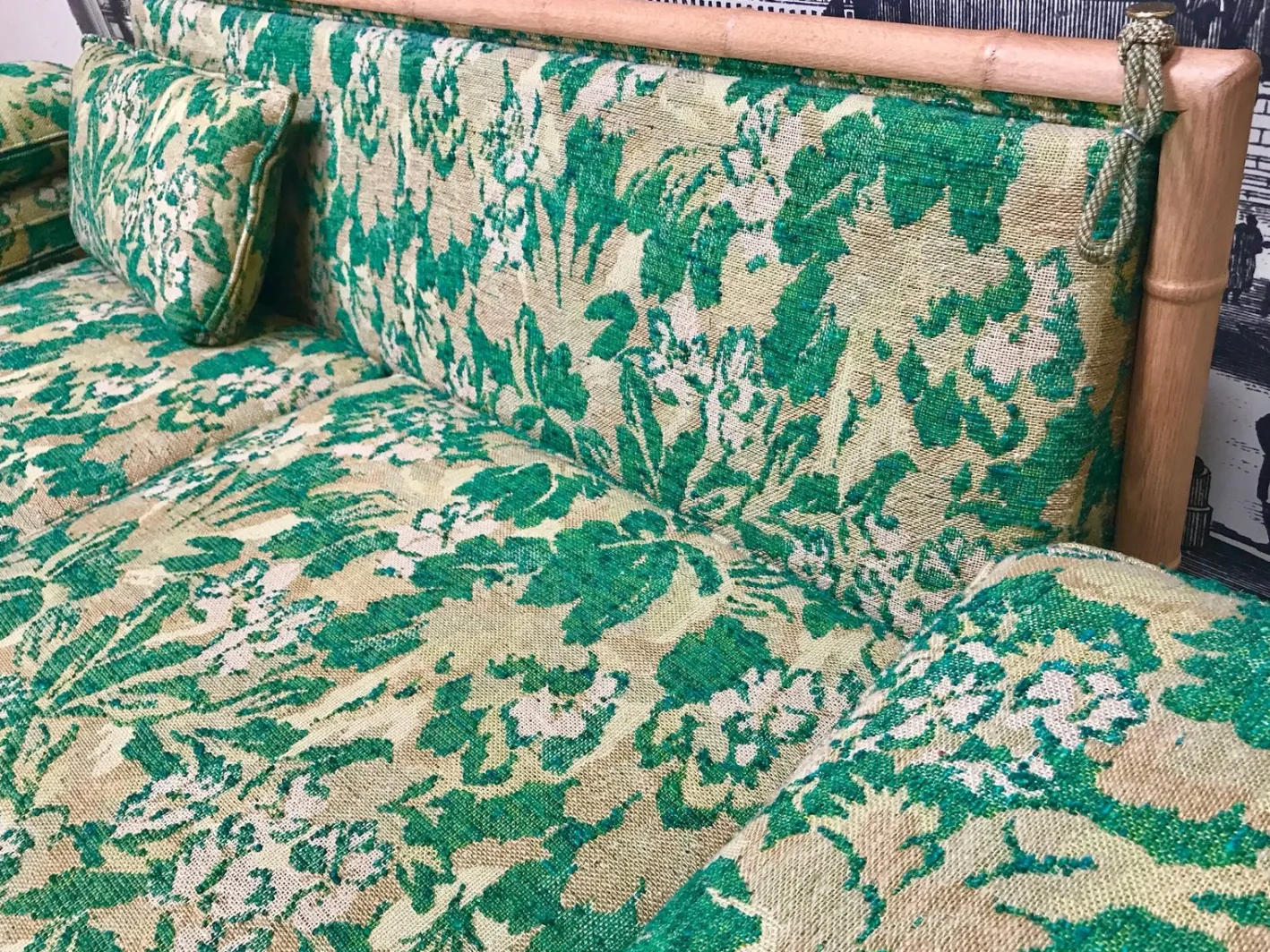 2-Sitzer Schlafsofa aus Bambus, 1960er