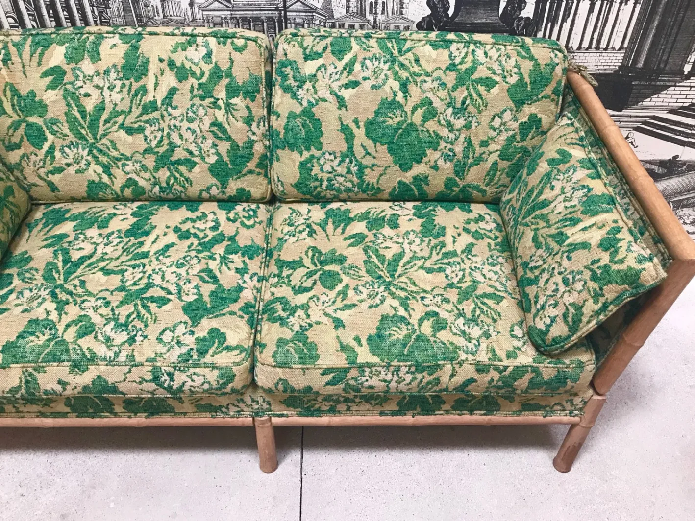 2-Sitzer Schlafsofa aus Bambus, 1960er