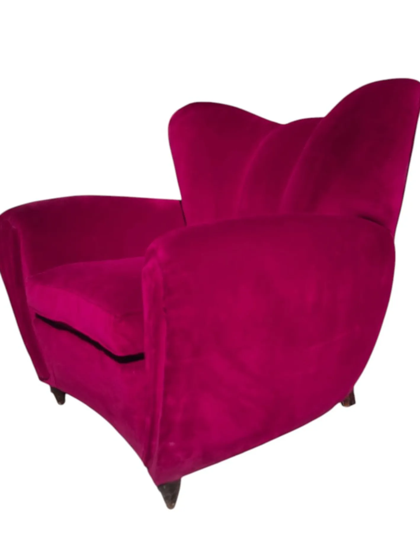 3-Sitzer Sofa und Sessel aus Samt, 1950er, 3er Set