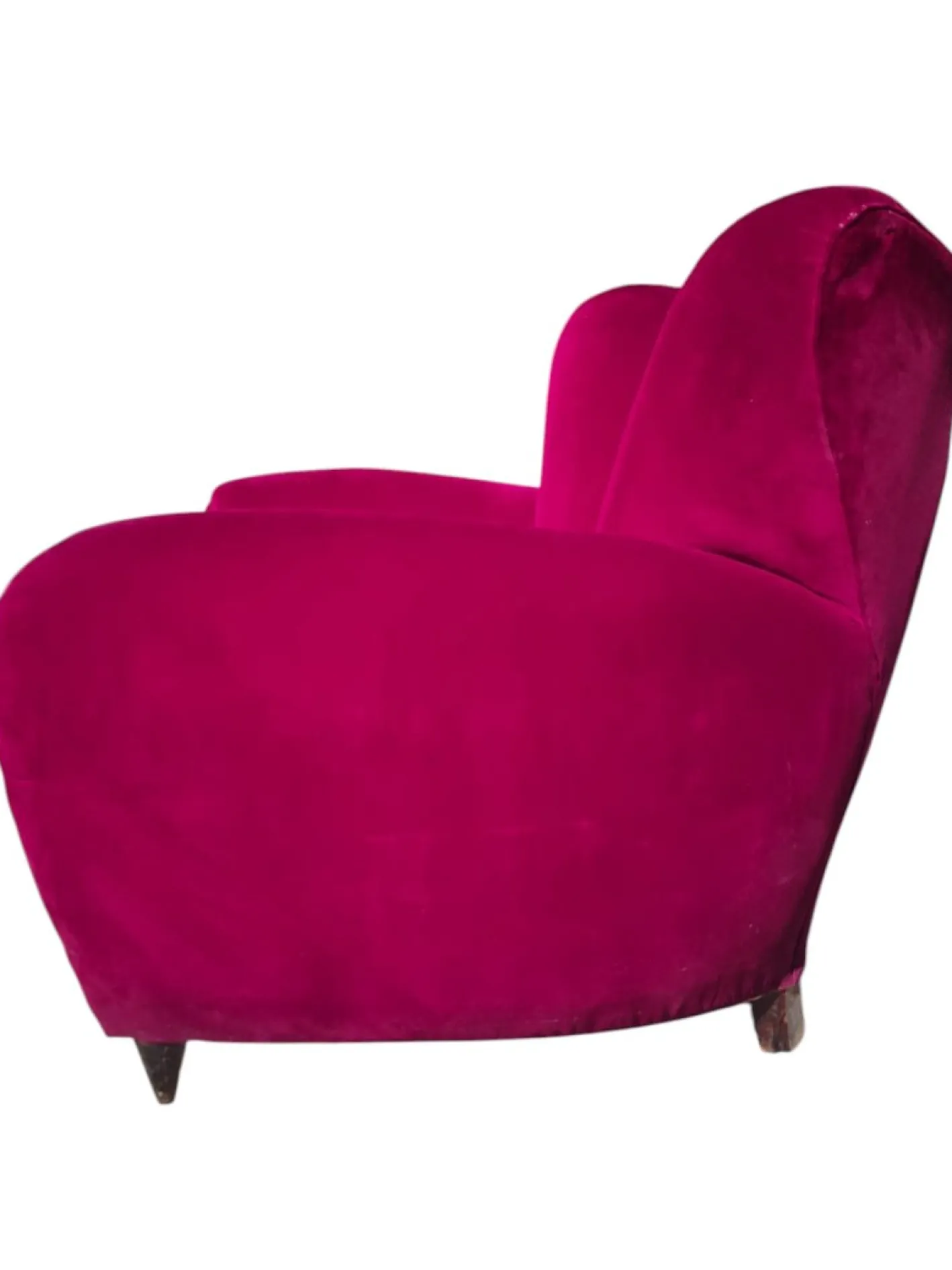 3-Sitzer Sofa und Sessel aus Samt, 1950er, 3er Set