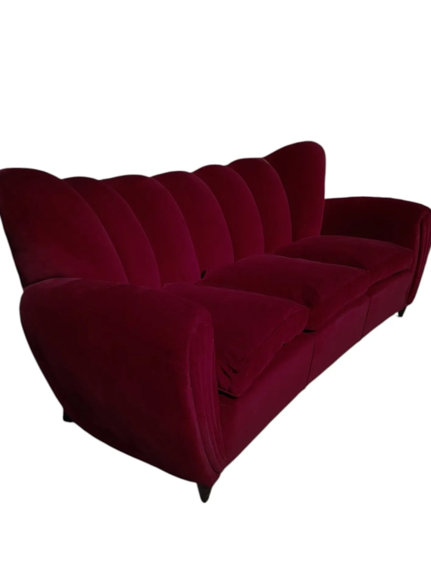 3-Sitzer Sofa und Sessel aus Samt, 1950er, 3er Set