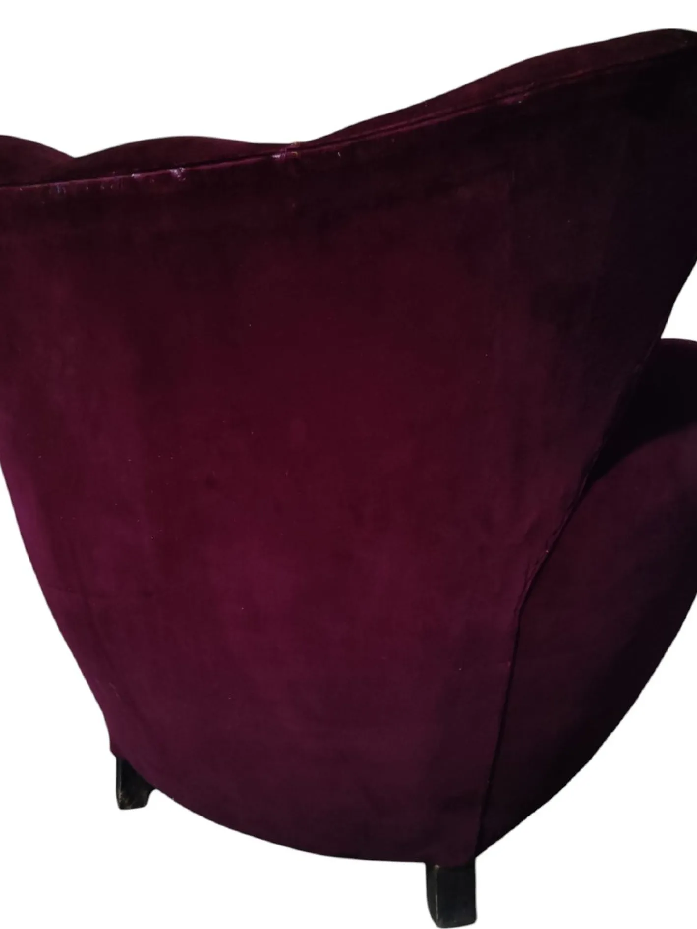 3-Sitzer Sofa und Sessel aus Samt, 1950er, 3er Set