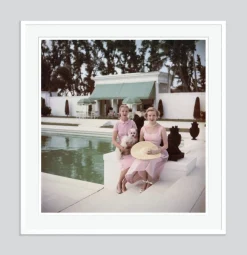 Socialites Oversize C Print Framed in White by Slim Aarons