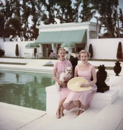 Socialites Oversize C Print Framed in White by Slim Aarons