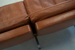 Sofas aus Cognacfarbenem Leder von Paul Kjaerholm für Kold Christensen, 1970er, 3er Set