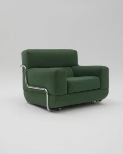 Sofa & Sessel mit Stahlrohrgestell, 1970er, 3er Set