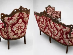 Sofa und Sessel im Louis XV Stil, 3er Set