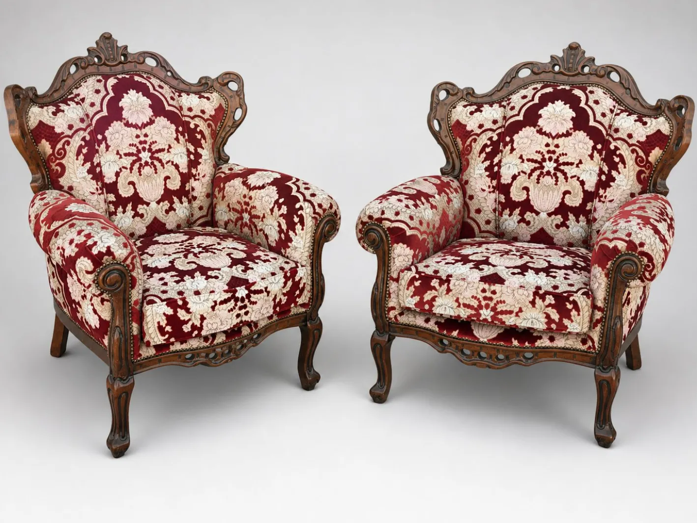 Sofa und Sessel im Louis XV Stil, 3er Set