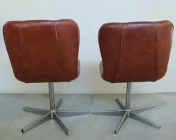 Space Age Drehsessel aus Öko-Leder, 1960er, 2er Set