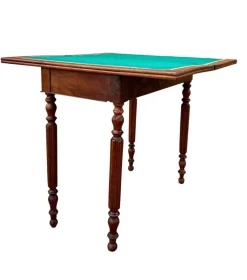 Spieltisch aus Eiche mit grüner Filzplatte, 1920er